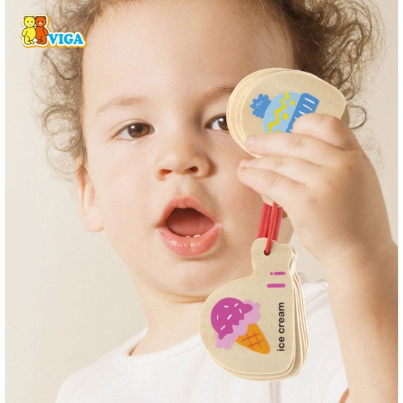 VIGA medinis Montessori abėcėlės ir anglų kalbos mokymo knyga