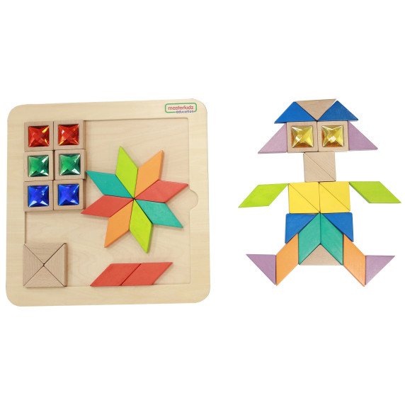 MASTERKIDZ Mokymosi rusys Montessori spalvų ir formų mokymosi mozaikos galvosūkis