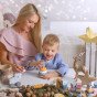 VIGA PolarB rinkinys medinis piramidė + poliarinis liūtas kumštis Montessori