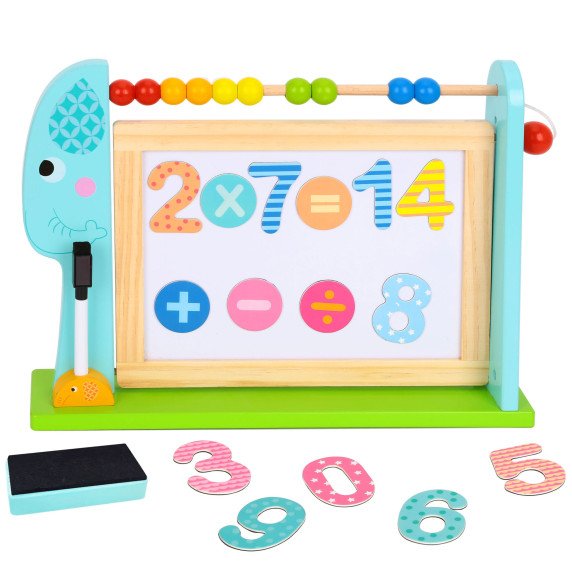 TOOKY TOY Didelis medinis dvipusis magnetinis + kreidinis lenta