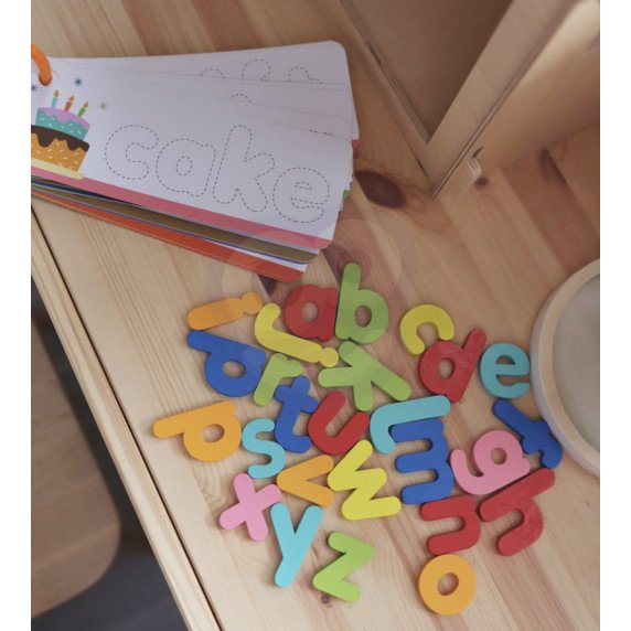 TOOKY TOY Montessori abėcėlinis galvosūkis, mokymasis raidžių, žodžių, gyvūnų, 57 vnt.
