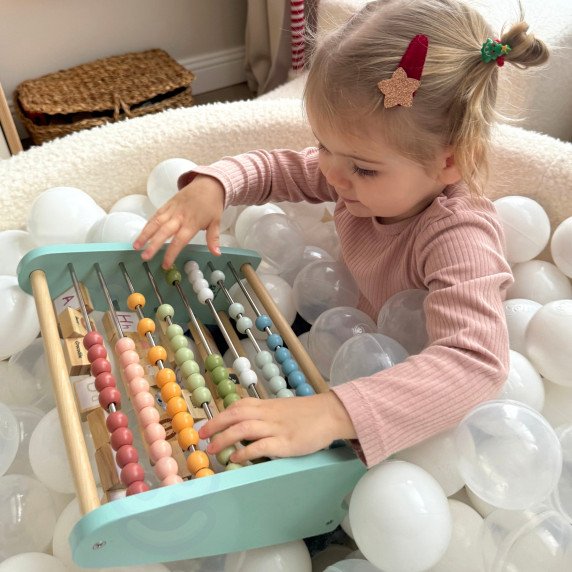TOOKY TOY Dvigubas Abakas su Abėcėlės Paveikslais