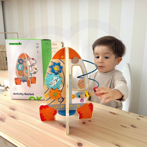 Tooky Toy Didelis Medinis Išsilavinimo Žaislas Daugiafunkcinė Raketos