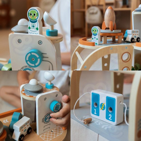 TOOKY TOY Medinis kosmoso stotelė su aikštele