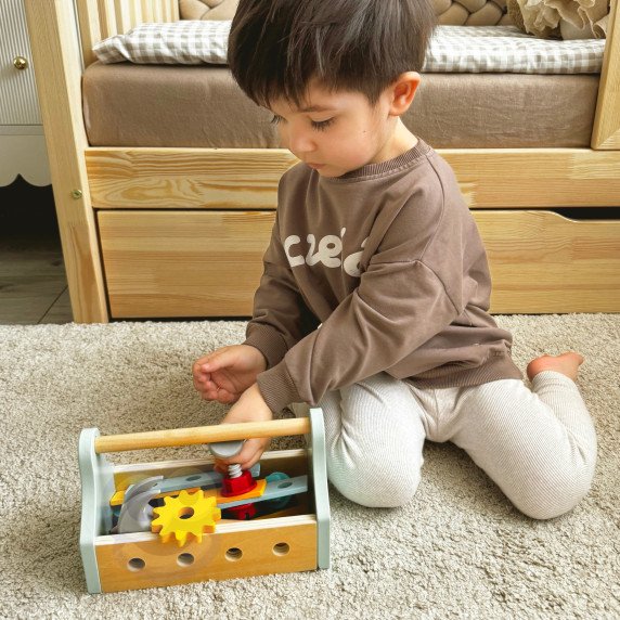 TOOKY TOY Medinis įrankių dėžės rinkinys, 18 vnt.