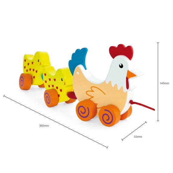 VIGA Traukinys su viščiukais Hen 36 cm