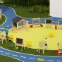 KLASIKINIS PASAULIS EDU Didelė medinė sodo pavėsinė su žaidimo aikštele