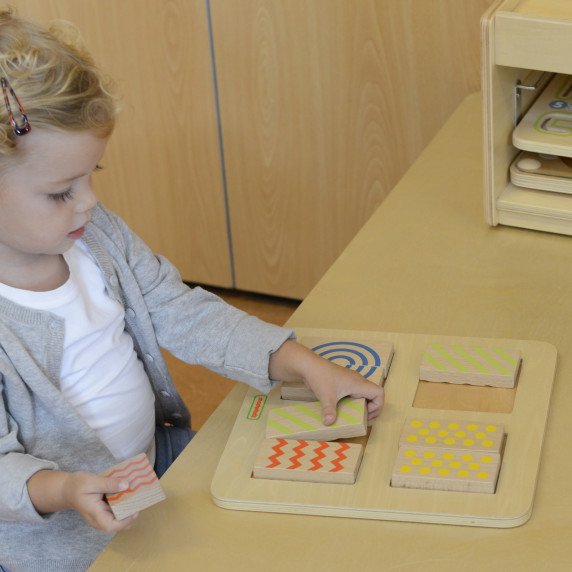 MASTERKIDZ Montessori dvipusės taktilinės vaizdinės dėlionės kubai