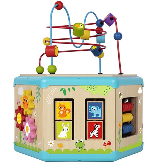 TOOKY TOY interaktyvi Medžio Montesorio šešiakampė atidarymo dėžutė