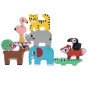 TOOKY TOY Mediniai Kubeliai Puzzle Gyvūnai Montessori 9 vnt.