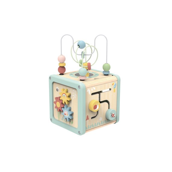 TOOKY TOY Medinis veiklos kubas su rūšiavimo labirintu