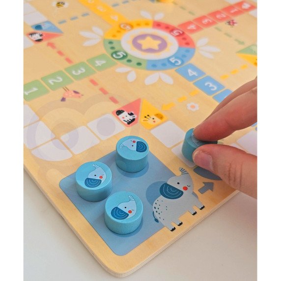 TOOKY TOY Loginiai stalo žaidimai 2 į 1 Ludo Ludo + Išlaisvink gyvūnus