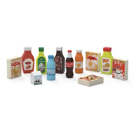 VIGA Medinis užkandžių ir gėrimų rinkinys, kuriame yra 12 maisto produktų