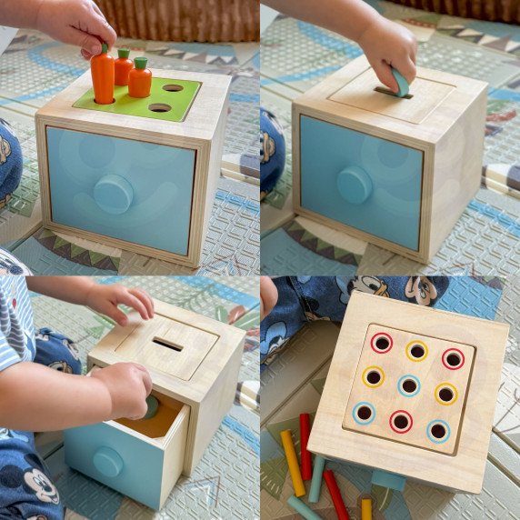 TOOKY TOY dėžutė XXL Montessori mokomoji 7in1 jutiminė dėžutė 16-18 mėnesių