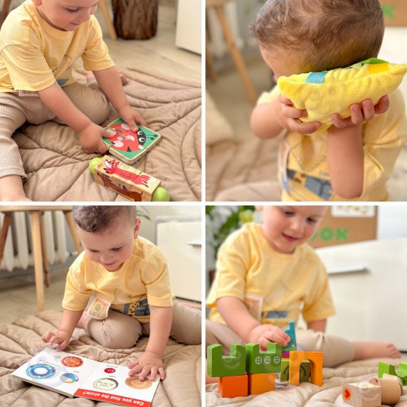 TOOKY TOY dėžutė XXL Montessori mokomoji 7in1 pojūčių dėžutė 22-24 mėnesiai