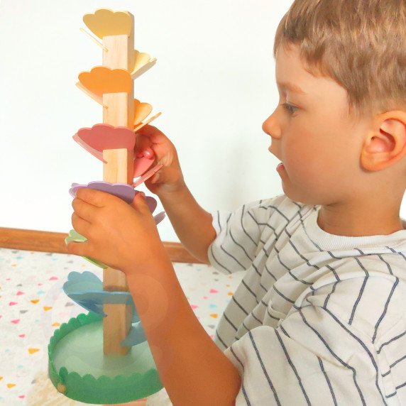 TOOKY TOY Medinis Spalvingas Sukantis Bokštas Vaikams