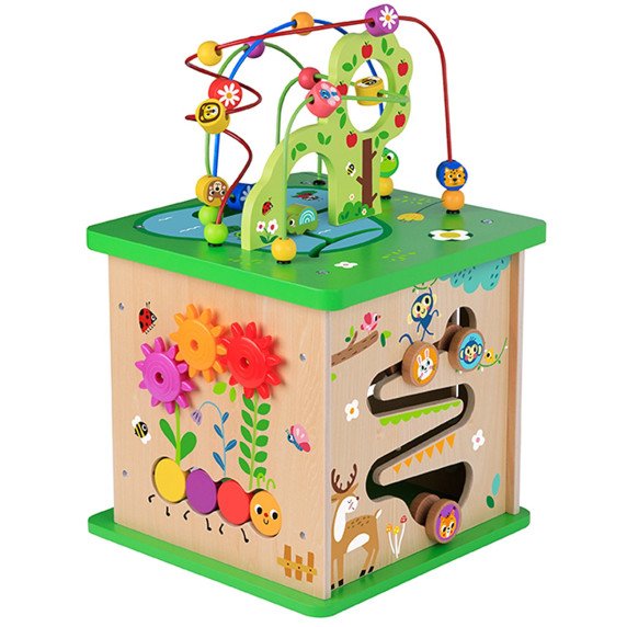 TOOKY TOY Edukacinis Kubas su Rūšiavimo Labyrintu ir Susipynusiais Gyvūnais