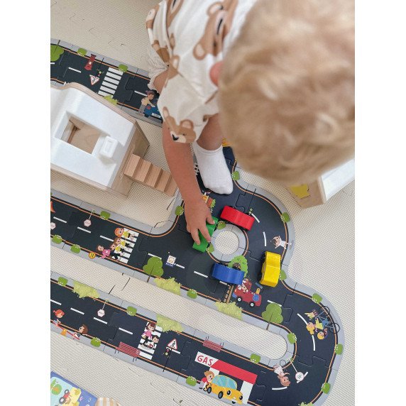 TOOKY TOY Kelionės galvosūkis vaikams Kelio modelis 21 dalis FSC Sertifikatas