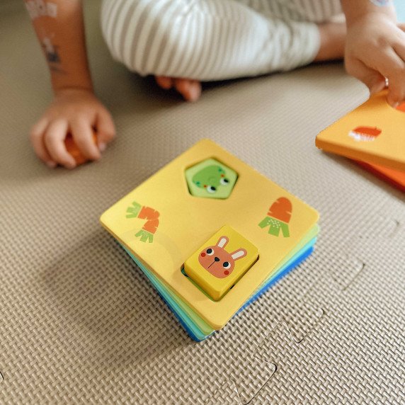 TOOKY TOY Montessori dėlionė Formos ir Spalvų Gyvūnai 6 Lentos FSC