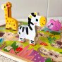 TOOKY TOY Medinis Montesori Paslankis Žaislai Safari Gyvūnai Sutampa Formos