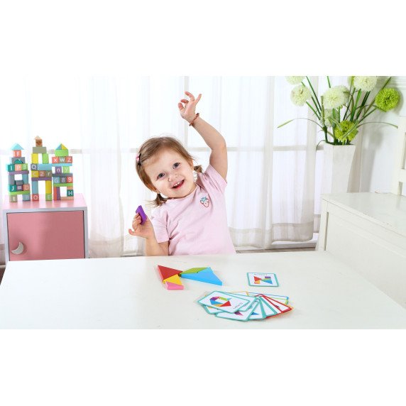 TOOKY TOY Medinis Tangram dėlionė