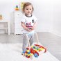 TOOKY TOY Medinis paspirtukas vaikams + Kubai 23 vnt.