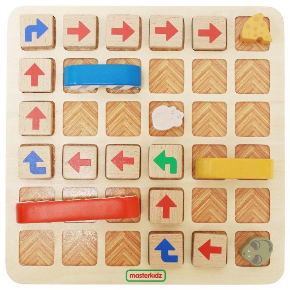 MASTERKIDZ Ankstyvasis mokymasis Programavimo Puzzle žaidimas Rask kelią į sūrį!