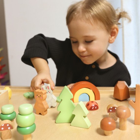 TOOKY TOY miško rinkinys, sudėtiniai dėlionės blokai figūroms