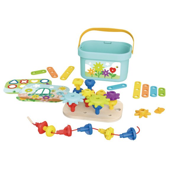 TOOKY TOY Montessori dėlionė su smeigdėmis dėžutėje, galžiotuvų žaidimas.