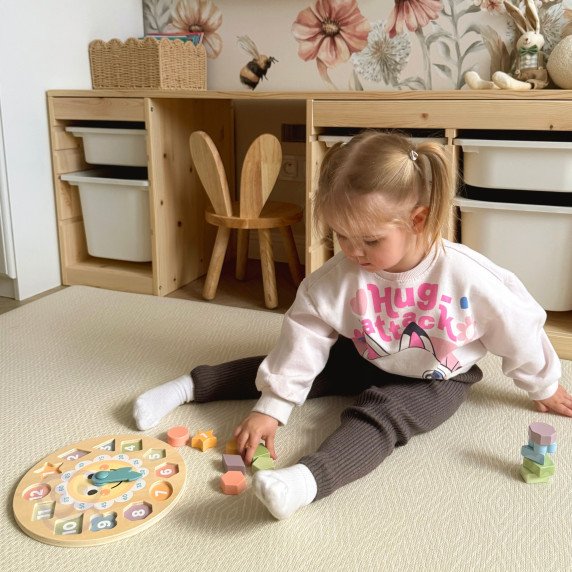 TOOKY TOY Medinis Laikrodis Švietimo Žaislas, Mokantis Laiką Formas
