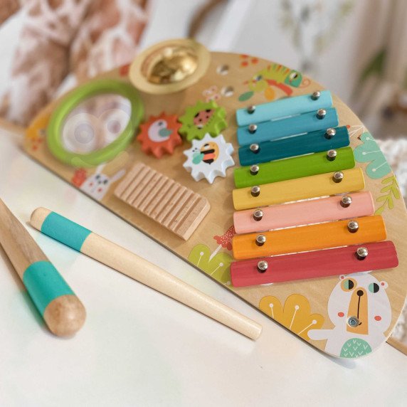 TOOKY TOY Daugiafunkcinis Instrumentų Muzikos Centras Ksilofonas Ratų Grotuvas Būgnas Simbalas Valgomoji Įranga