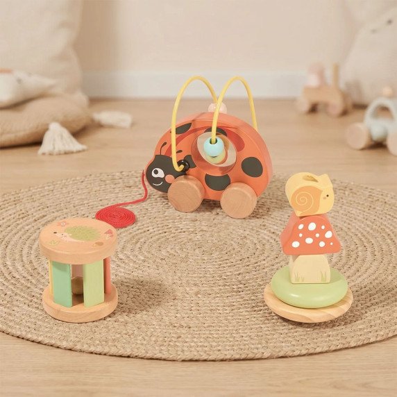 TOOKY TOY „Mergaitės vaikštantis paukštėlis“ 3 į 1 vystymosi žaidimų rinkinys