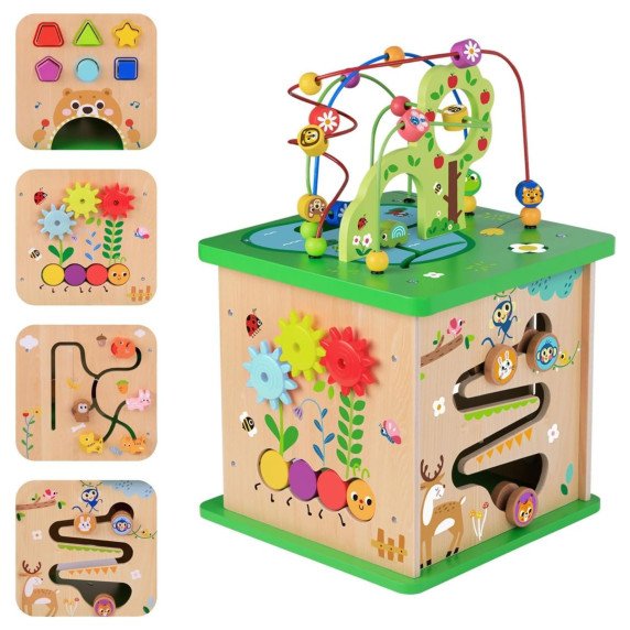 TOOKY TOY Edukacinis Kauliukų rūšiavimo labirintas Susipynęs 5-iš-1
