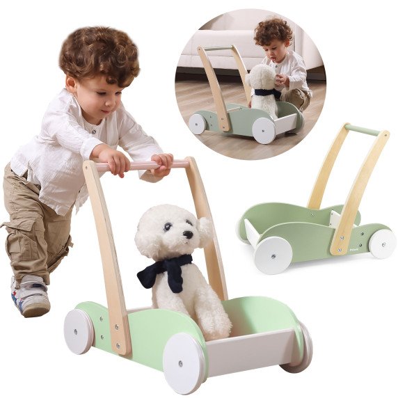 Viga PolarB medinis 2-in-1 vairuojamas vežimėlis/-žagždė/-pūtiklis
