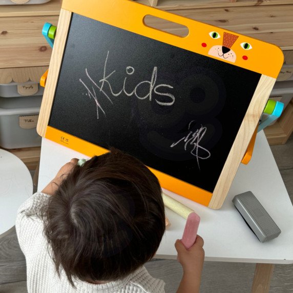 TOOKY TOY Edukacinė 2-iN-1 Magnetinė Skiltė Vaikams Magnetai Kempine 6 vnt.
