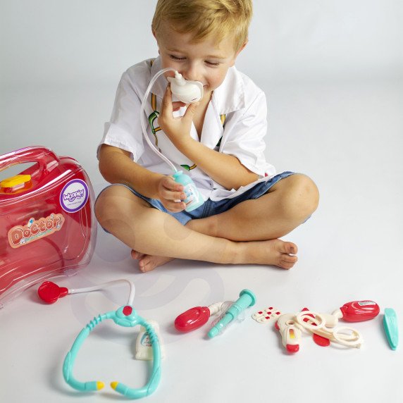 WOOPIE Mažojo gydytojo medicininis rinkinys Gydytojas krepšelyje + Priedai.
