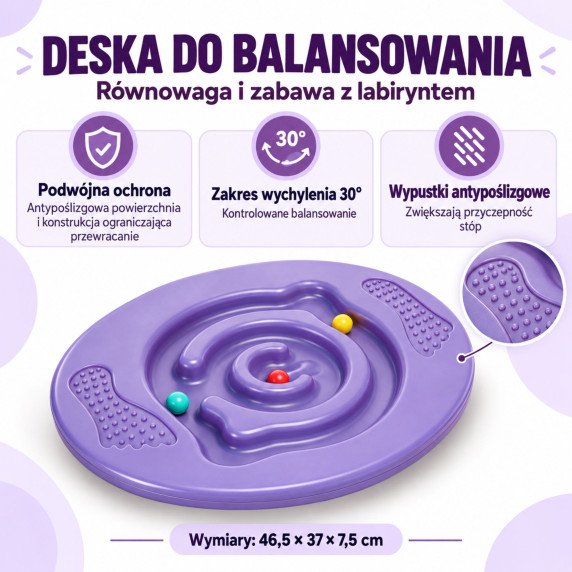 APVALI BALANSO LENTYNA WOOPIE, Violetinio disko labirintas, balanso lenta