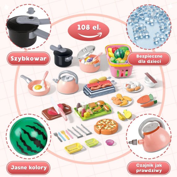 WOOPIE virtuvės priedai rinkinys Maisto gaminimo žaislas 108 vnt