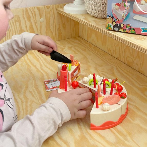 WOOPIE Gimtadienio tortas pjaustymui žvakės vaisiai 40 vnt.