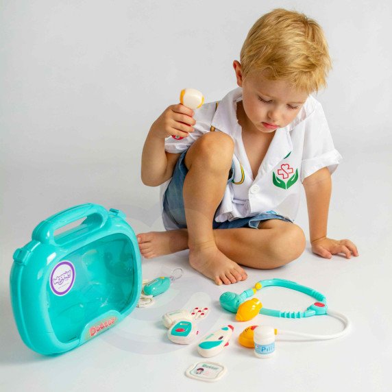 WOOPIE medicininis rinkinys Mažas Daktaras Daktaras Deimantinėje lėkštėje Šviesa Garsas + Priedai