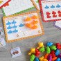 WOOPIE Montessori mokomasis rinkinys skaičiuoti, rūšiuoti spalvas, transporto priemonės 83 vnt.