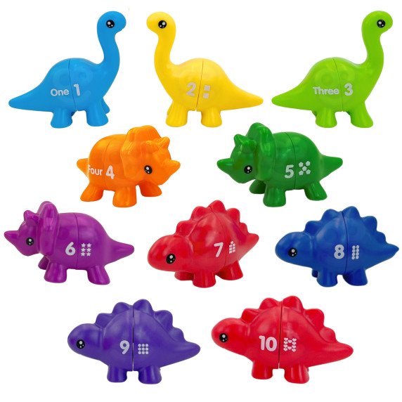 WOOPIE Montessori mokymasis Skaičiavimas Spalvos Rinkinys Dinozaurai susidėlioti 