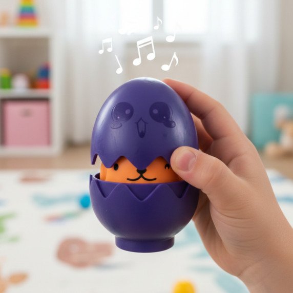 WOOPIE Montessori formų rūšiavimo galvosūkis atitinka laimingus gyvūnus kiaušinius 6 vnt.