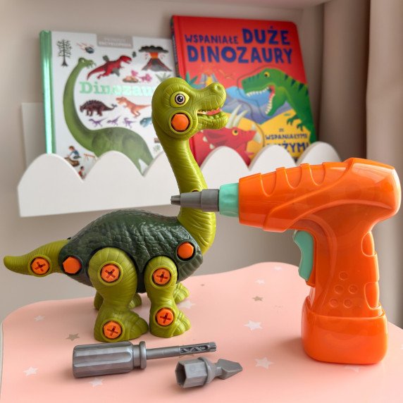 WOOPIE Dinozaurų rinkinys su sukimu + gręžtuvas, 31 vnt.