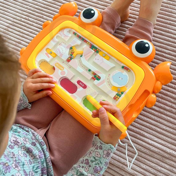 WOOPIE Montessori magnetinis lentos krabas labirintas oranžinė