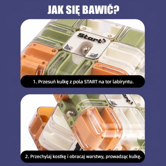 WOOPIE Galvosūkis Loginis Žaidimas 3D Labirintas su Žalios Konstrukcinės Kaulės.