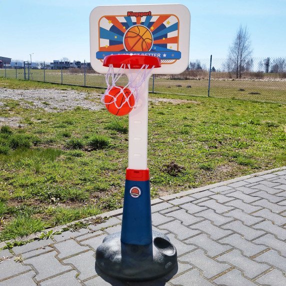 WOOPIE Krepšinio rinkinys Reguliuojamas 99 - 125 cm + Kamuolys + Pompa