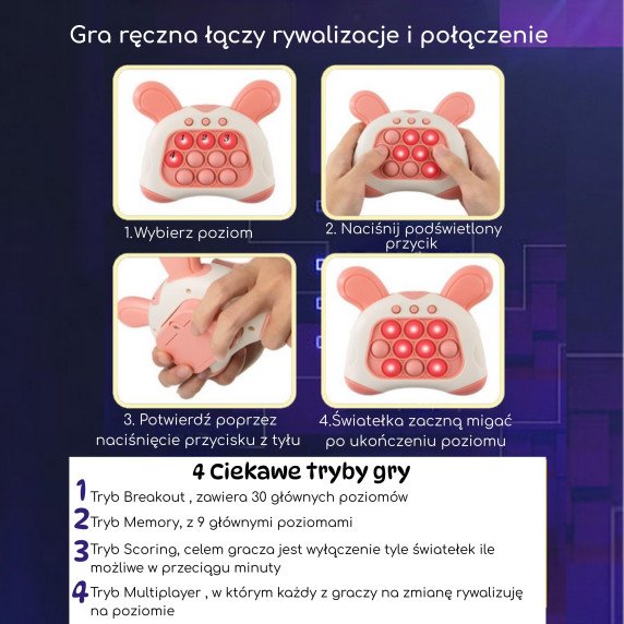 WOOPIE POP IT Elektrinis anti-streso arkadinis žaidimas 