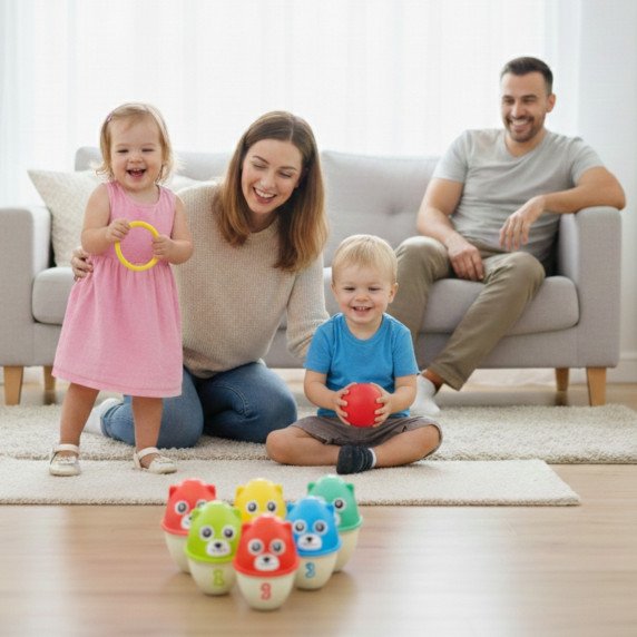 WOOPIE Biliardas vaikams įvairių spalvų medvedžiukais 3in1