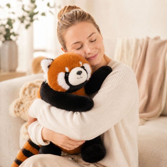 WOOPIE Svorio užtampytas žaislas Raudonasis panda Anti-streso Jutiminis sunkus meška 65cm 2500g